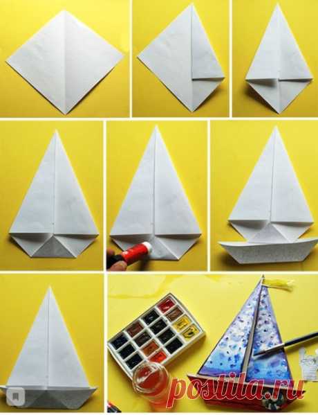 ​Кораблик в технике оригами
