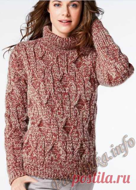 Пуловер с воротником-гольф (ж) 984 Creations 2014/2015 Bergere de France №4441