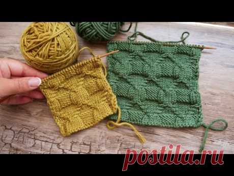Рельефные ромбы – узор спицами ꧁꧂ Embossed rhombuses - knitting pattern