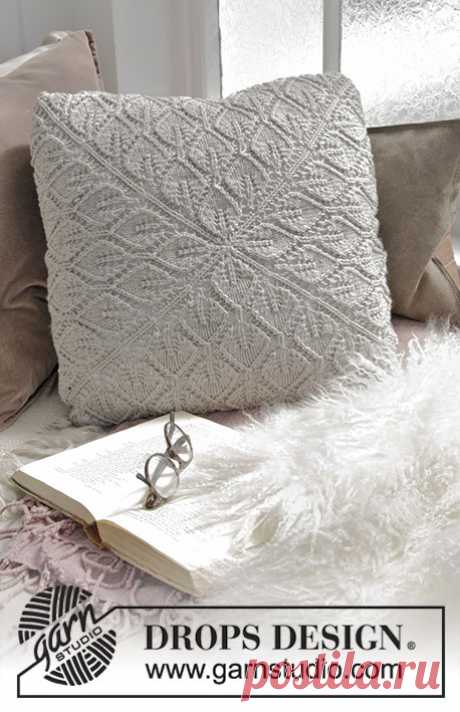 Don't Leaf Me Behind Pillow / DROPS 183-39 - Free knitting patterns by DROPS Design