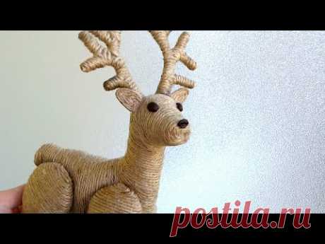 ДЕКОРАТИВНИЙ РІЗДВЯНИЙ ОЛЕНЬ ІЗ ДЖУТУ СВОЇМИ РУКАМИ / Jute craft Christmas decorations ideas