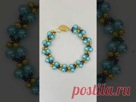 #shorts blue bracelet. DIY jewelry. Beaded bracelet tutorial