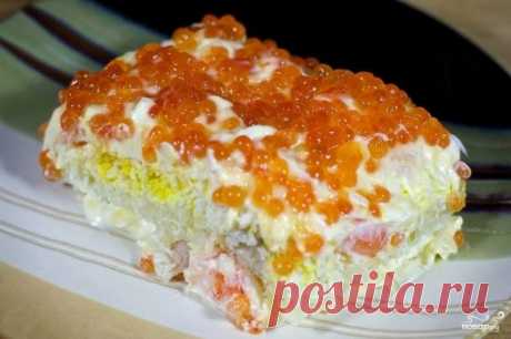 Салат слоеный с креветками - пошаговый рецепт с фото на Повар.ру