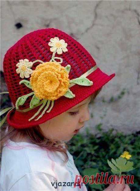 Шляпка-панамка крючком для девочки 5-6 лет, схема и описание | Вязана.ru