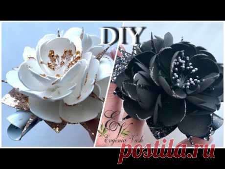 DIY/ МК 💣 простые ЦВЕТЫ из фоамирана - exclusive УКРАШЕНИЯ для волос | Foamiran JEWELRY - YouTube