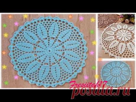 Tapete de 35 cm tejido con crochet paso a paso (15 hileras)