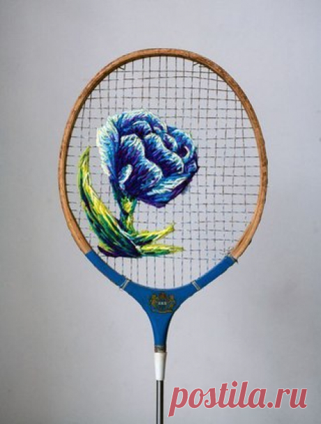 Вышивка на теннисных ракетках Danielle Clough