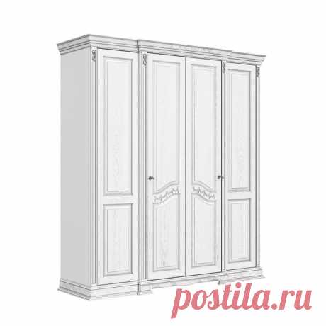 Шкаф белый распашной четырехдверный шириной 2 метра купить по цене 172 600 руб. в Москве — интернет-магазин Chudo-magazin.ru