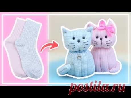 Милый Котенок из Одинокого Носка своими руками - Cute Kitten of Lone Sock - DIY NataliDoma