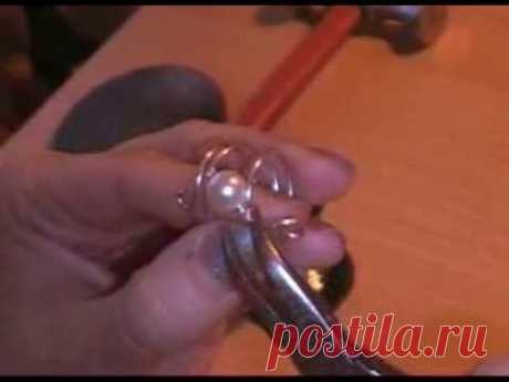 (358) Мастер-класс по плетению простого кольца с жемчугом от Нелли Спусканюк - YouTube