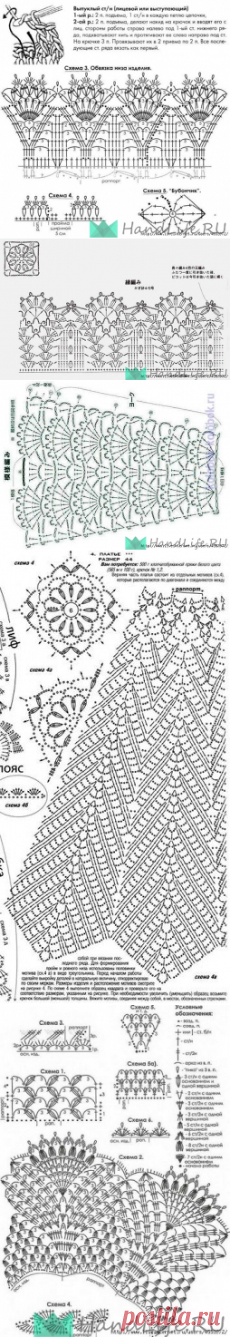 Схемы вязания каймы крючком / Вязание крючком