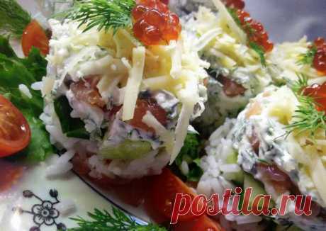 (3) Слоеный салатик с красной рыбкой 😋 - пошаговый рецепт с фото. Автор рецепта Светлана Спиридович . - Cookpad