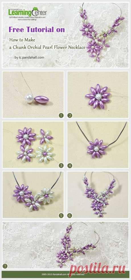 Jak zrobić kawał Orchid Pearl Flower Naszyjnik - crafting na…
