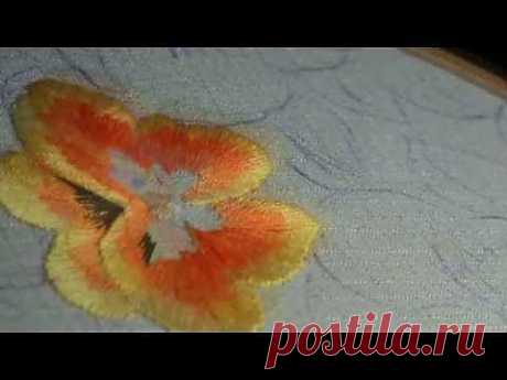 ▶ МАСТЕР КЛАСС (2 часть) по вышивке гладью / satin stitch - YouTube