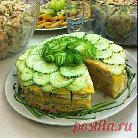 Рецепт: Закусочный салат с курицей и грибами - все рецепты России
