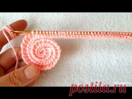Цветы, связанные крючком, техникой тунисское вязание