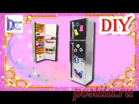 Как сделать ХОЛОДИЛЬНИК для кукол. DIY. How to make Doll Refrigerator/fridge - YouTube