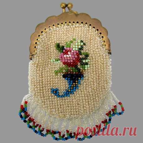 Antique miniature bead work purse for doll : Quirky Antiques | Ruby Lane