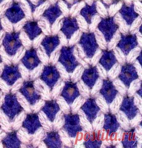 Патентный сетчатый узор спицами, по кругу и поворотными рядами – Paradosik Handmade - вязание для начинающих и профессионалов