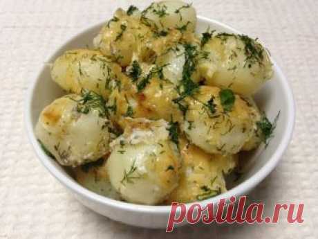 Как приготовить молодой картофель под сметанным соусом.  - рецепт, ингредиенты и фотографии