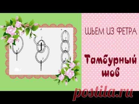 🌸Шьем из фетра🌸Виды швов►Тамбурный шов//Chain stitch-Instruction/Tilda4kids