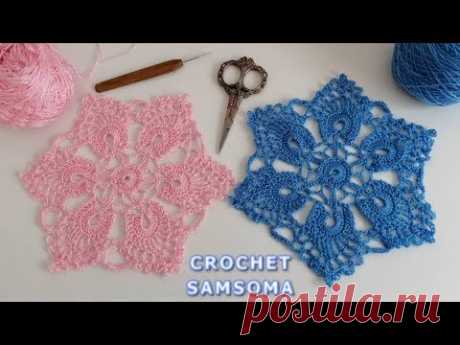 (7575) كروشيه مفرش مميز وانيق / وحدة كروشيه روعة لعمل مفارش سرير وطاولات Crochet motif tablecloth - YouTube