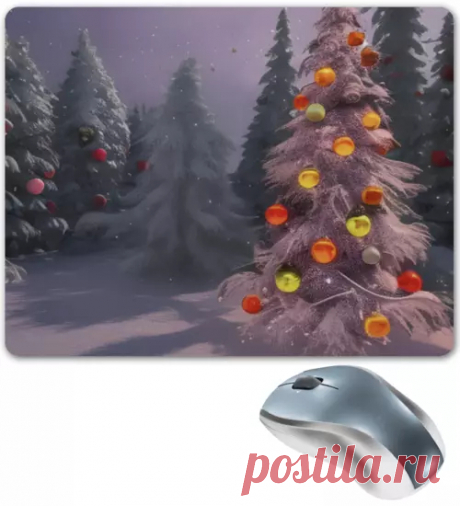 Коврик для мышки Зимний новогодний лес #4635748 в Москве, цена 410 руб.: купить коврик для мышки с принтом от Anstey в интернет-магазине