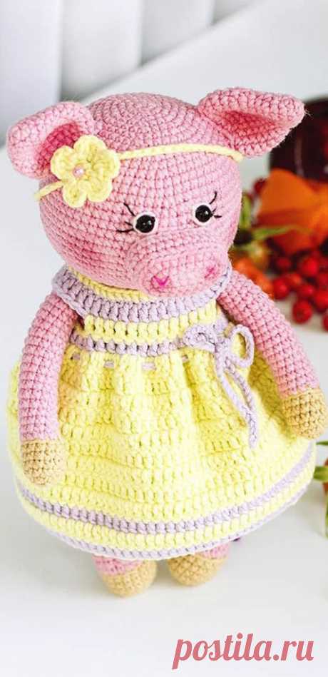 PDF Хрюшенька крючком. FREE crochet pattern; Аmigurumi animal patterns. Амигуруми схемы и описания на русском. Вязаные игрушки и поделки своими руками #amimore - свинка, поросёнок, свинья, поросенок.