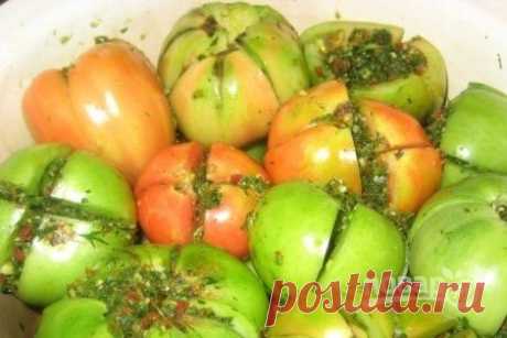 Зеленые фаршированные помидоры - пошаговый рецепт с фото на Повар.ру