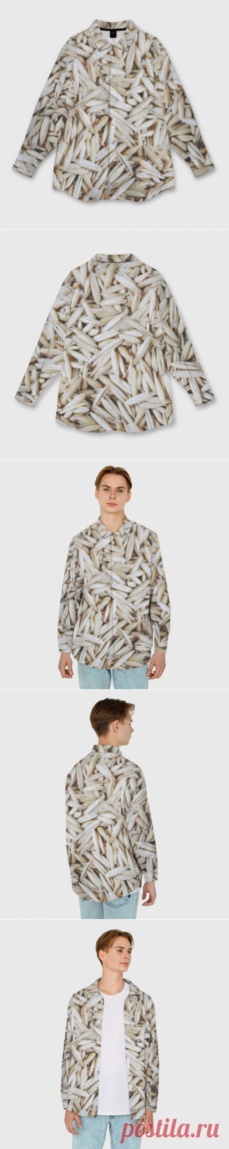 Мужская рубашка oversize 3D Зёрна овса - купить по цене 4590 руб в интернет-магазине Всемайки, арт 3651227