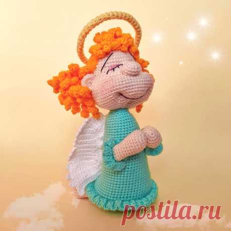 PDF Ангел Добра крючком. FREE crochet pattern; Аmigurumi doll patterns. Амигуруми схемы и описания на русском. Вязаные игрушки и поделки своими руками #amimore - ангел, ангелок, ангелочек, кукла, куколка.