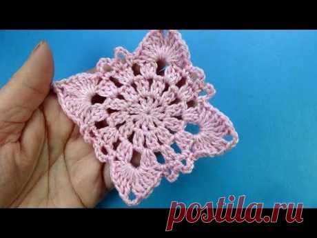 ЧУДЕСНЫЙ квадрат крючком crochet square Урок 385