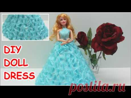 How to Make a Cinderella DIY Doll Dress from Crepe Paper - Doll Dress Fun