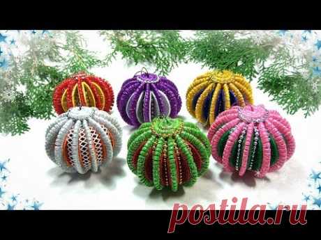 Ёлочные игрушки из фоамирана своими руками / diy christmas ornaments  glitter foam