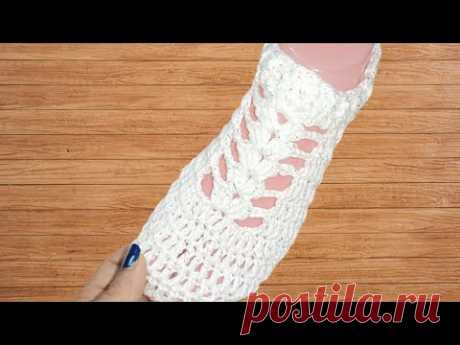 كروشيه سليبر /لكلوك باسهل طريقه crochet slipper