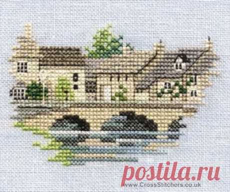 Buildings - Bourton on the Water - Minuets - Cross Stitch Kit from Derwentwater Designs