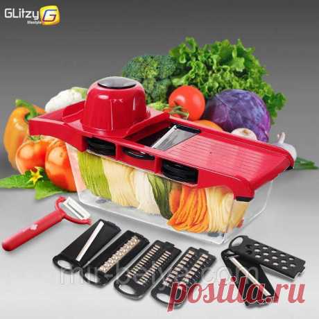 Терка-овощерезка Mandoline SLICER 6в1: продажа, цена. Терки, шинковки 
В комплекте - 6 насадок для шинковки.
Контейнер, в который попадают нарезанные продукты, оснащен резиновыми ножками, это предотвращает соскальзывание со стола во время работы.
Для шинковки, овощ или фрукт закрепляется в специальном держателе, это делает работу с теркой максимально безопасной.
Также в коплекте - нож для очистки овощей и фруктов.
Рекомендации к использованию:
- после использования промыть...