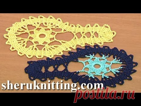 Simple Crochet Motif Tutorial 9 Part 1 of 2 Bruges Lace