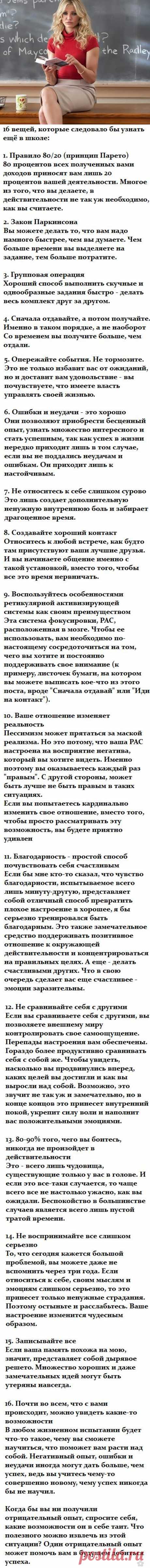 16 вещей, которые следовало бы узнать в школе.