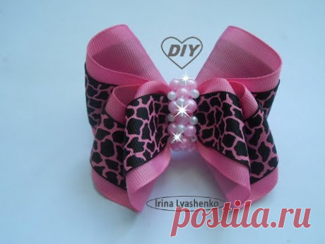 Бант из репсовых лент МК2/Bow of Grosgrain ribbon DIY/PAP Laço de fita de gorgorão#150