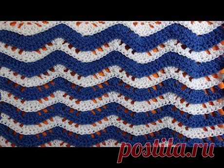 Ripple crochet pattern Узор вязания Волна 22 - YouTube