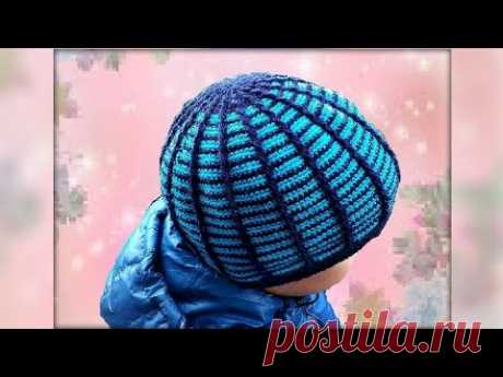 Шапка крючком для начинающих. Crochet hat.  Include subtitles.