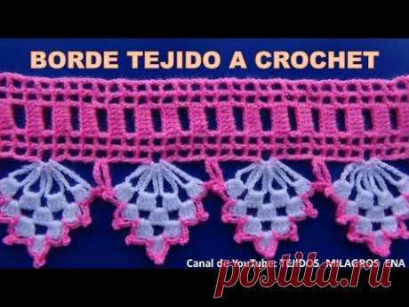 Borde a crochet # 1, especial para colchitas o mantitas para bebe - YouTube