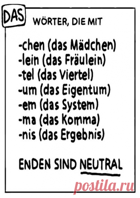Запоминалки по определению рода существительных 👍 / Изучение немецкого языка