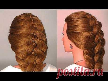 Прическа: Коса из 5 прядей. Braided hairstyles for long hair (5 Strand Braid) - YouTube