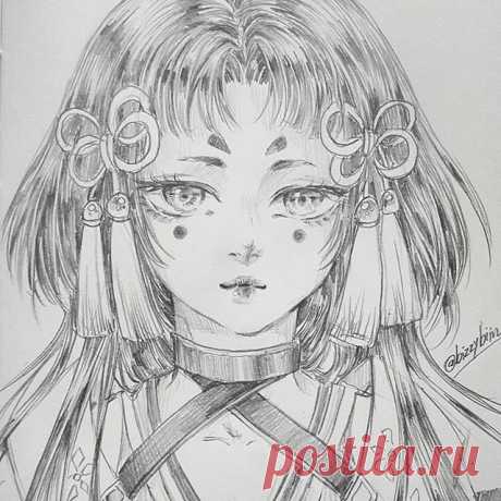 Japanese style ? ╮(╯▽╰)╭ Is she pretty ...?
.
#anime #manga #japan #headshot #pencilart #pencil #drawing #mangagirl