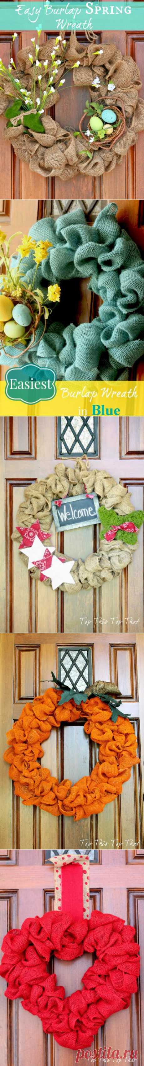 Top This Top That: The Easiest Burlap Wreath You will ever make!