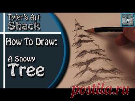 How to Draw a Snow Covered Tree - YouTube