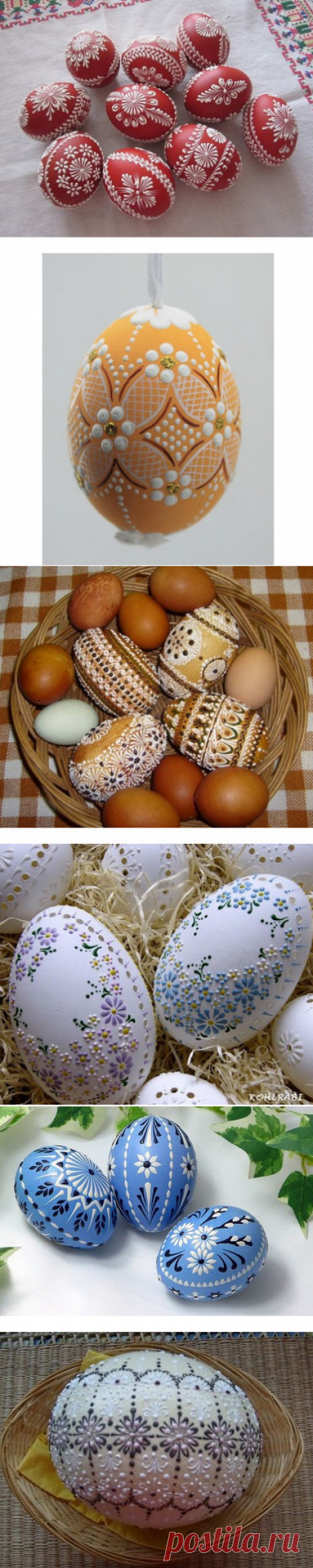 Восковые рисунки на пасхальных яйцах...