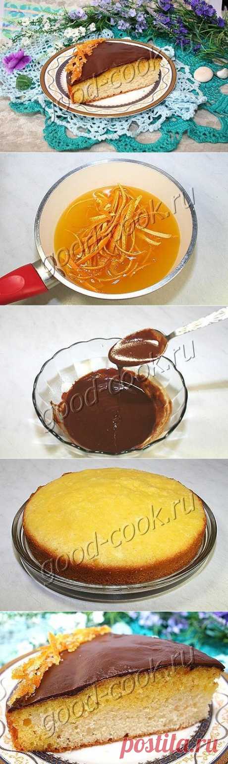 Хорошая кухня - апельсиновый пирог с шоколадной глазурью. Кулинарная книга рецептов. Салаты, выпечка.